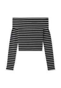 Terranova CON SCOLLO SHIFFER A RIGHE - Maglietta a manica lunga - nero