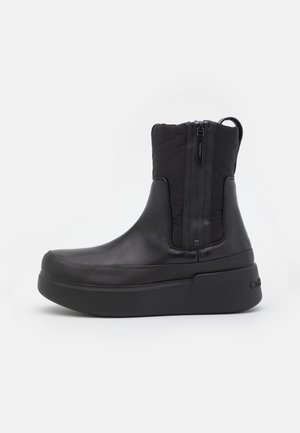 Kotníkové boty na platformě - black