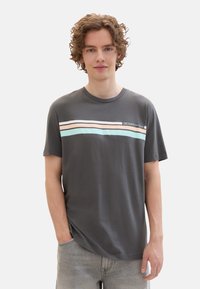 TOM TAILOR KURZARM - Triko s potiskem - grau