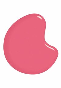 Lyserød neglelak med en glat, blank finish, formet som en afrundet klump med en let indrykning.