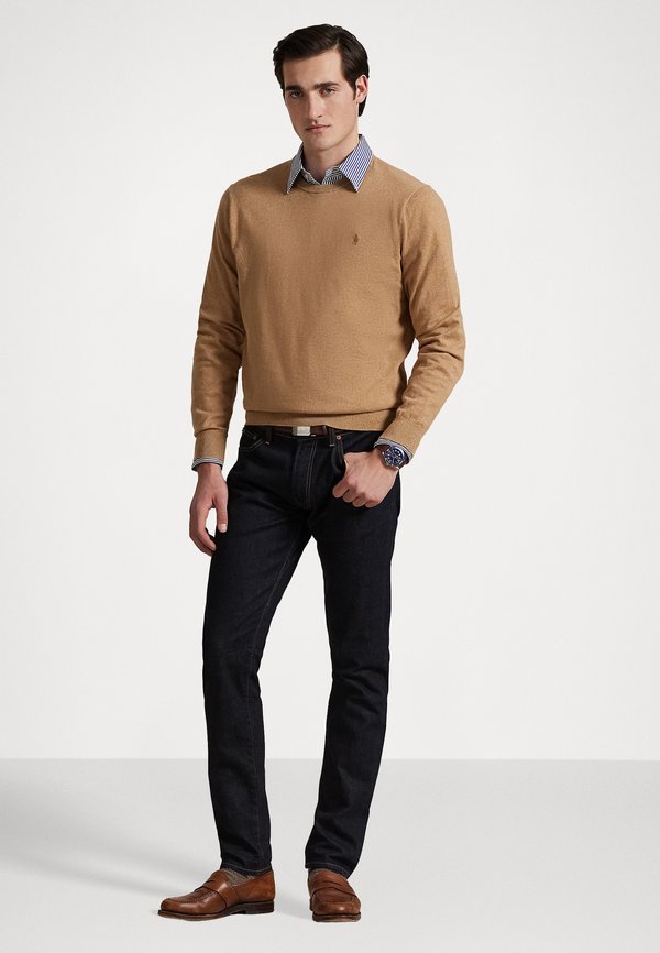 COTTON-CASHMERE CREWNECK JUMPER - Jumper - salted caramel4