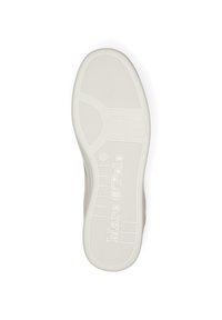 Weißer Gummisohle mit strukturiertem Grip-Muster. Mit eingestanztem Logo "Marc O'Polo" und der Größe "42" zur Identifikation.