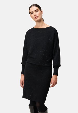 MIT PAILLETTEN - Robe pull - black beauty