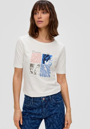 s.Oliver MIT FRONT - Print T-shirt - creme