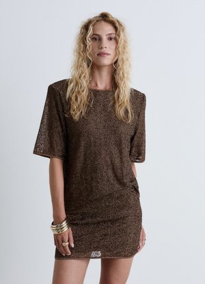 Calliope, GONNA TESSUTO LUCCICANTE - Minigonna - beige scuro