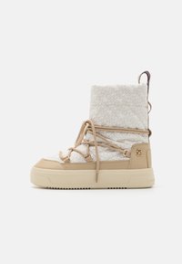 Tommy Hilfiger LACE UP MONOGRAM  - Cizme de iarnă - beige