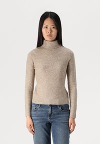 Abercrombie & Fitch SLIM CURLY TURTLE NECK - Džemperis - brown
