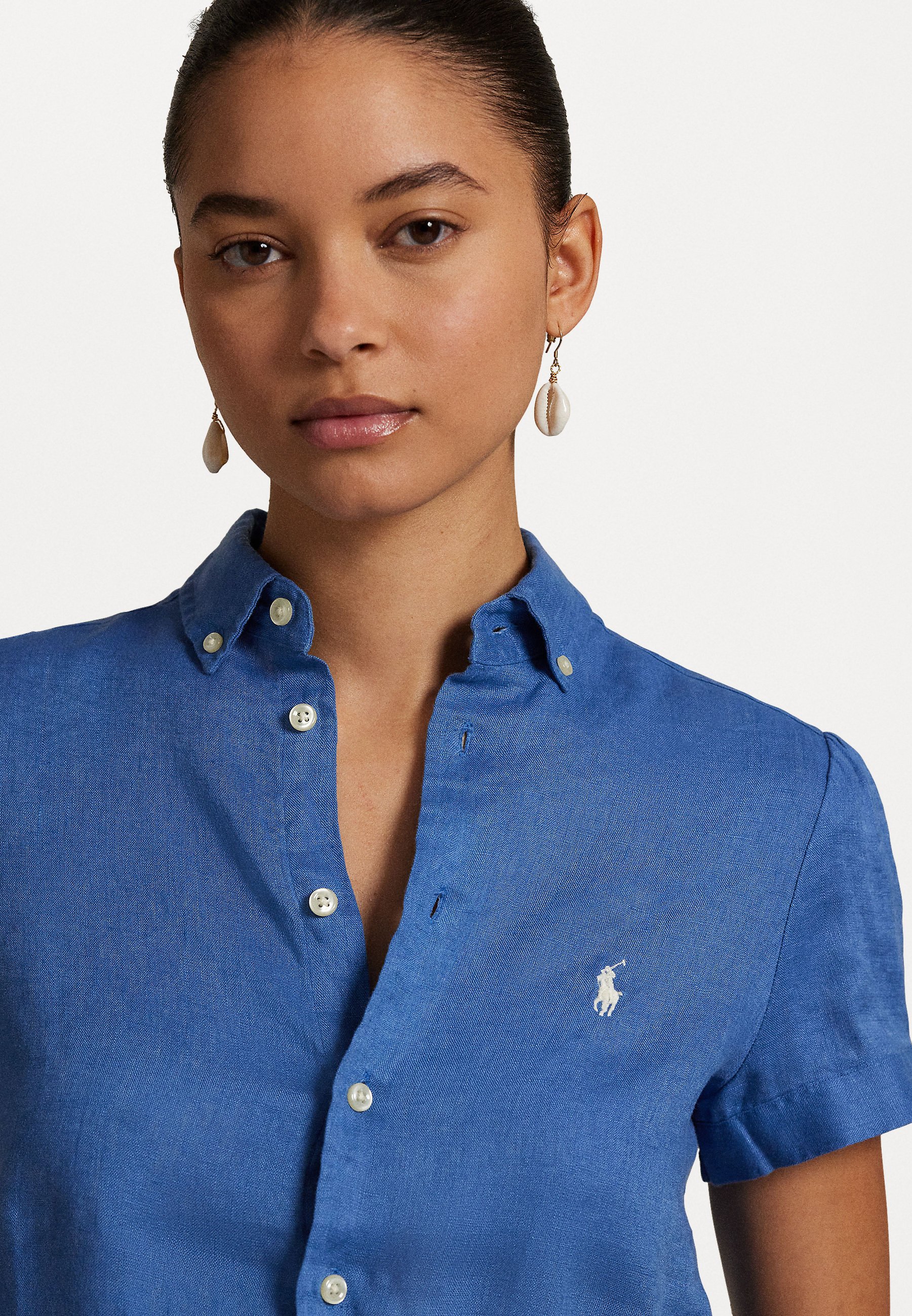 売れ筋商品|||ラルフローレン シャツ レディース トップス WOVEN SPORT SHIRT - Button-down blouse - retreat blue Polo Ralph Lauren LINEN SHORT SLEEVE SHIRT - Button-down