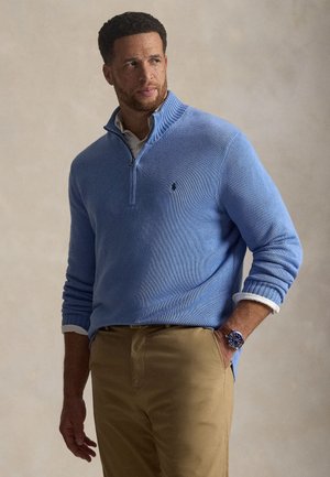COTTON QUARTER-ZIP SWEATER - Jersey de punto - soft royal heather