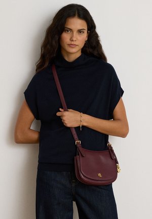Lauren Ralph Lauren, LEATHER MEDIUM MARCY CROSSBODY BAG - Τσάντα χιαστί - dark garnet