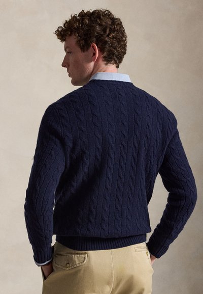 Polo Ralph Lauren CABLE-KNIT WOOL-CASHMERE SWEATER - Pullover - hunter navy