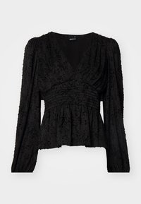 V NECK BLOUSE - Blouse - black