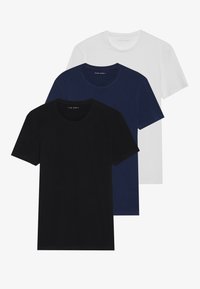 3 PACK BASIC MUSCLE FIT T SHIRT - T-shirts - true black,bright white,navy blazer