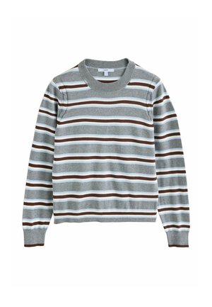 Next, TALL FIT - SOFT TOUCH LONG SLEEVE CREW NECK JUMPER . - Svetrík - grey stripe
