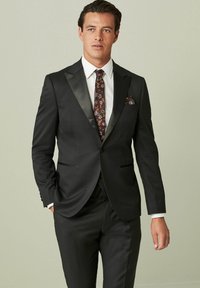 Next REGULAR FIT WOOL BLEND SHINY TUXEDO - Anzugsakko - black