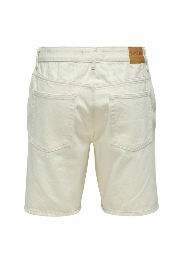 ONSEDGE MITTLERE TAILLE GESCHNITTEN - Denim shorts - ecru2