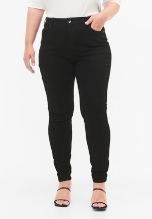 Zizzi AMY MIT HOHER TAILLE - Slim fit jeans - black