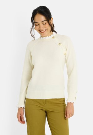 PULL COL ROND AVEC BOUTONS - Pullover - ecru
