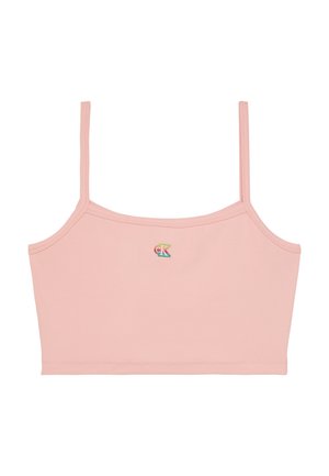 Calvin Klein Jeans, CROP STRAP TANK PRIDE - Felső - coral cloud