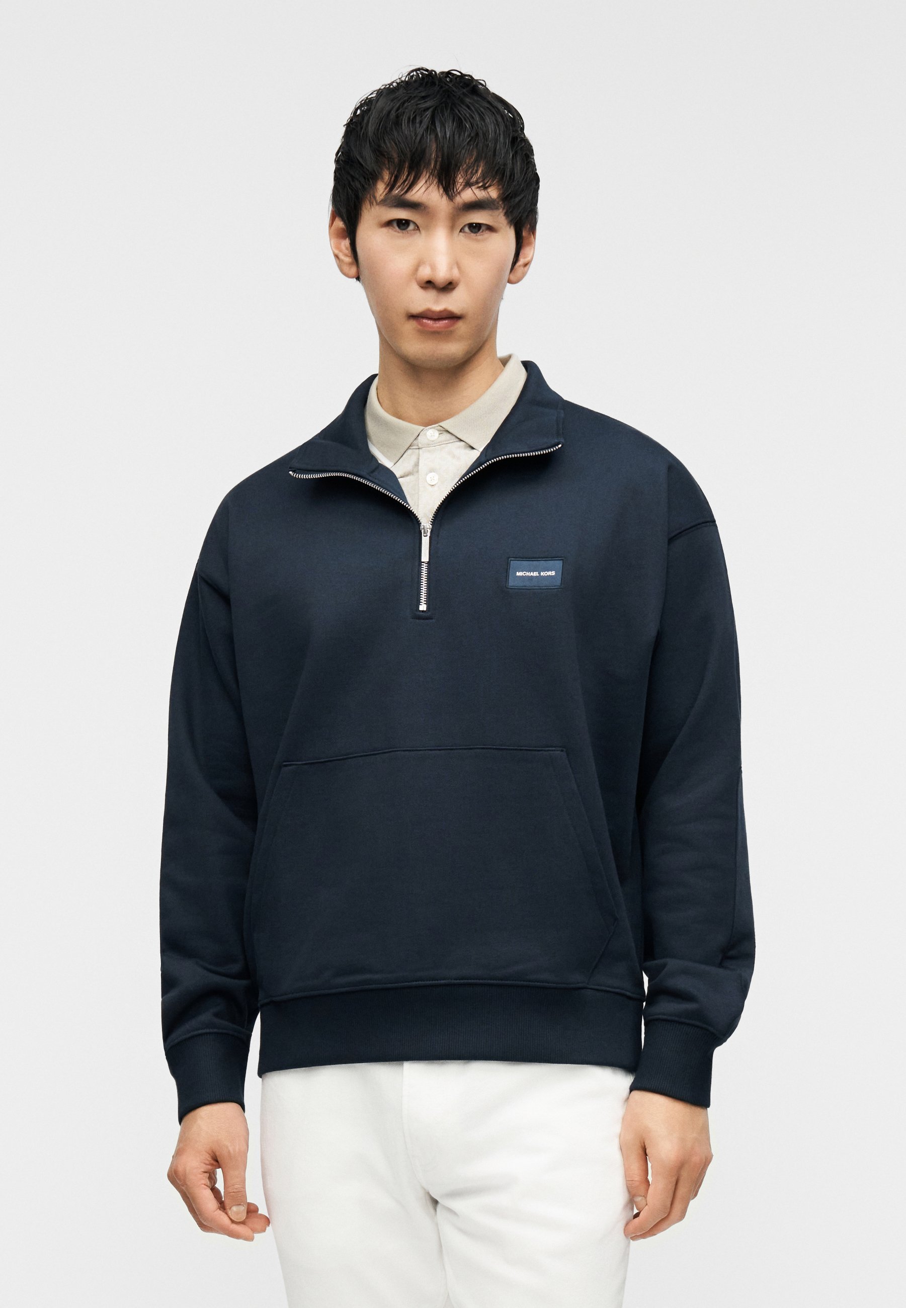 Michael Kors PATCH MOCK NECK - Sudadera - midnight/azul marino