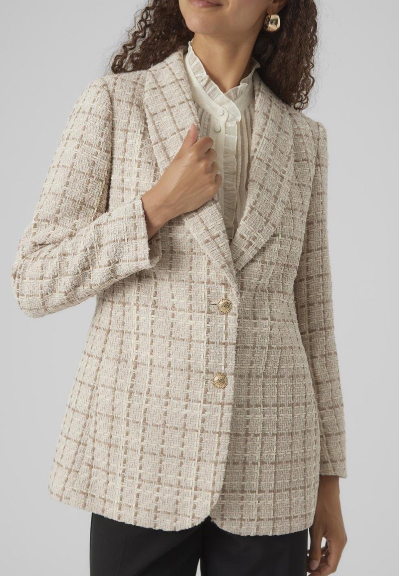 Vero Moda VMMILEY LOOSE TWEED BLAZER - Blazer - beige - Zalando.de