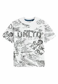 Next GRAPHIC SHORT SLEEVE 2 PACK STANDARD - Marškinėliai su spaudiniu - teal blue white graffiti