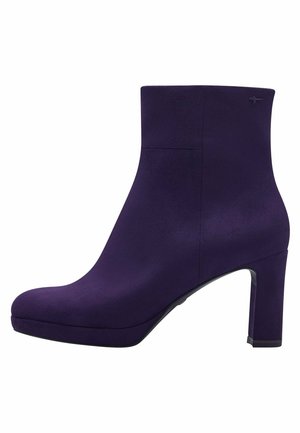 High heeled ankle boots - purple