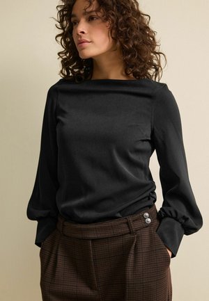 GATHERED SIDES REGULAR FIT - Blúzka - black