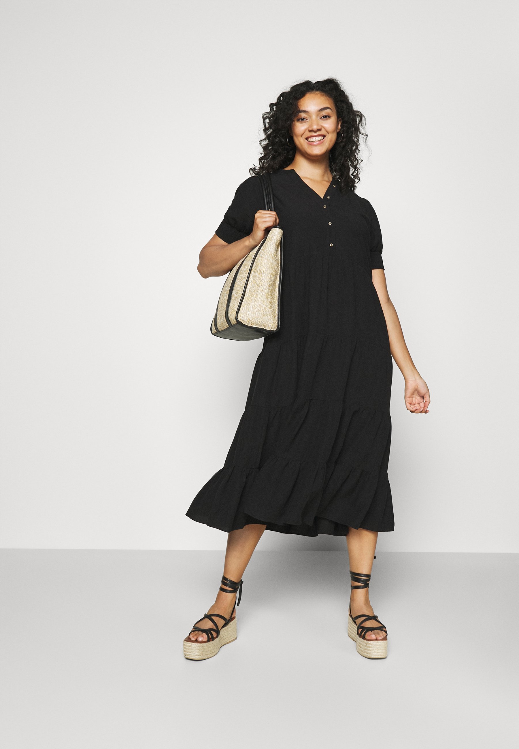 Black shirt dress maxi Clearance