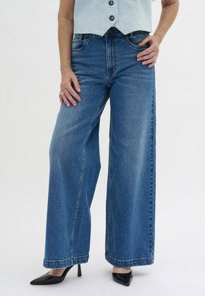 DANGOMW HIGH X-WIDE  - Jean flare - medium blue wash