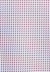Tessuto con motivo geometrico su sfondo bianco e diamanti bordeaux alternati disposti in una griglia diagonale, creando un aspetto texture.