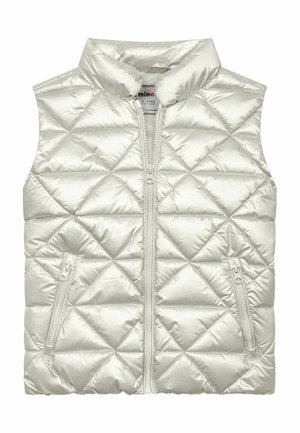 QUILTED FUNNEL NECK - Väst - cream