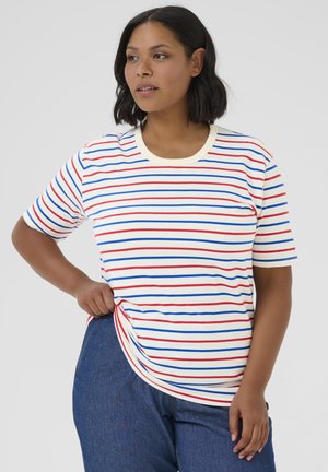 KCWINNI 1/2 SLEEVE  - T-shirts print - ant.white surf the web stripe