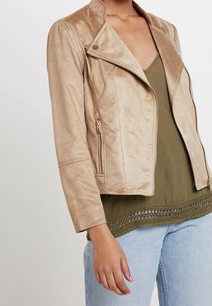 Bunda z umělé kůže - light brown