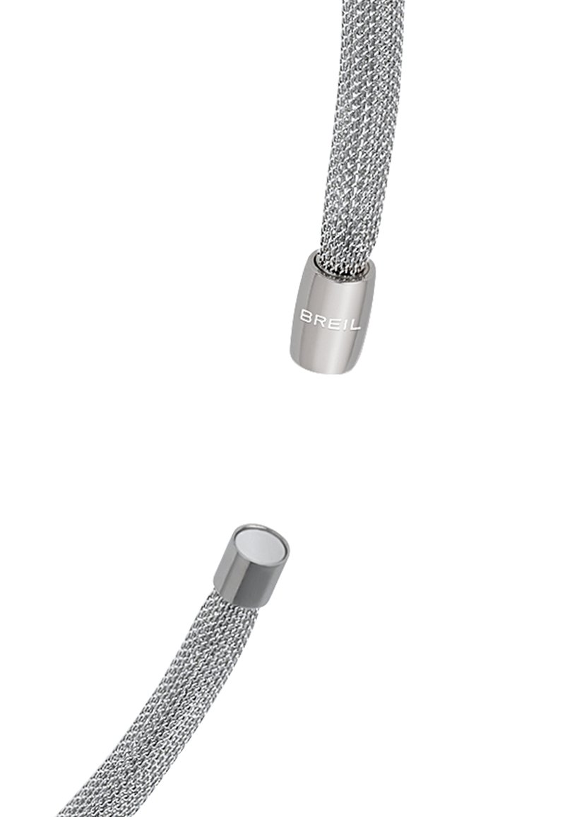 Breil, Collezione Magnetica System, Collana Donna Medium Twist, in Acciaio Lucido, con Micro Catene Intrecciate e Pratica Chiusura con Magnete, Lunghezza 41 cm, Silver