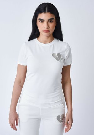 Project X Paris CŒUR BRISÉ - T-shirt imprimé - blanc cassé