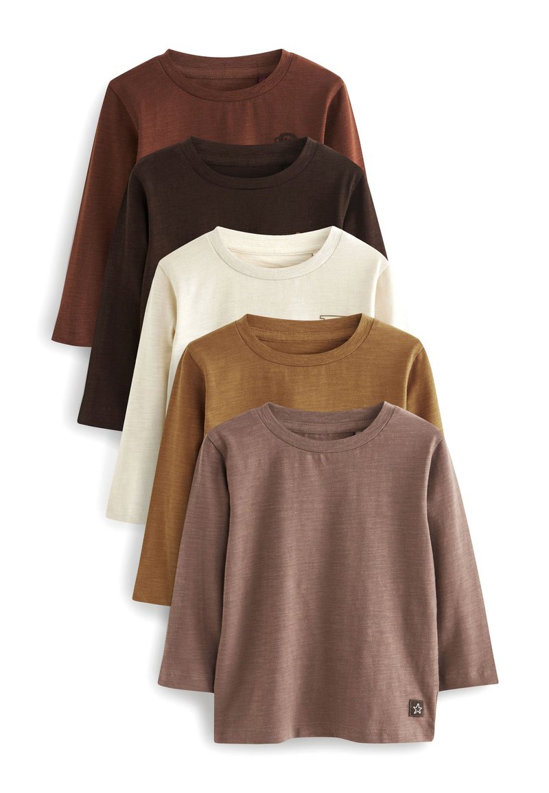 Next - 5 PACK STANDARD - Langarmshirt - brown cream, Vergrößern