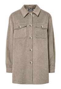 PCSAGA SHIRT SHACKET - Kurzmantel - greige
