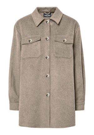 Pieces PCSAGA SHIRT SHACKET - Short coat - greige
