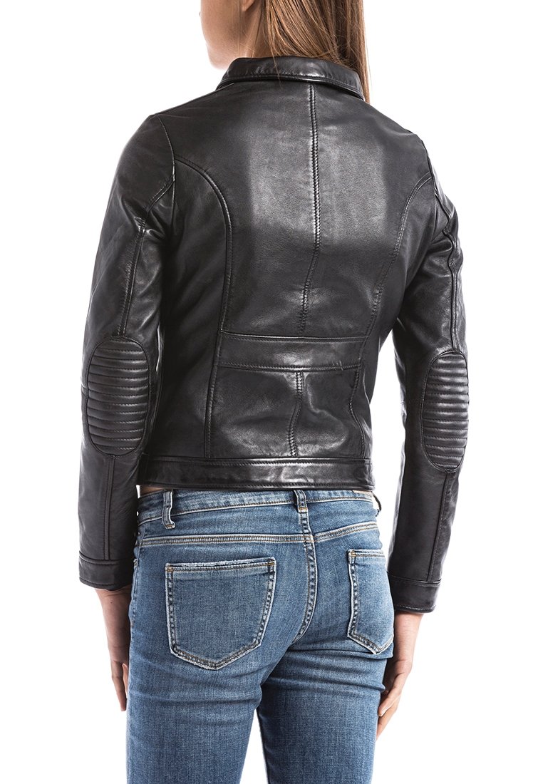 BLUE WELLFORD Chaqueta de cuero - black/negro - Zalando.es