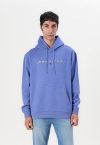 Tommy Jeans LINEAR LOGO HOODIE - Sweatshirt - soft sapphire