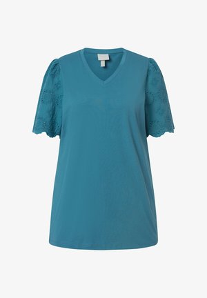 Ulla Popken, T-Shirt basic - petrol
