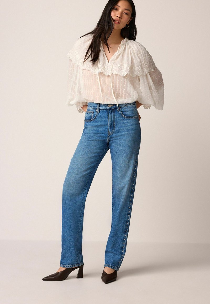 Next RIGID TALL   - Blugi drepți - blue studded