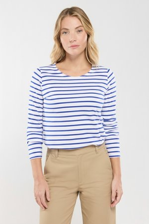 Armor lux PLOZEVET MARINIÈRE - Langarmshirt - blanc/etoile