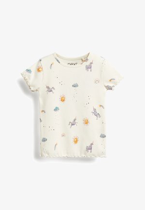 SHORT SLEEVE - T-shirt con stampa - ecru white unicorn