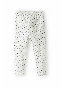 Leggings i hvid bomuld med et sort hjerte mønster. Elastisk talje, slim fit og blød tekstur. Velegnet til afslappet brug.