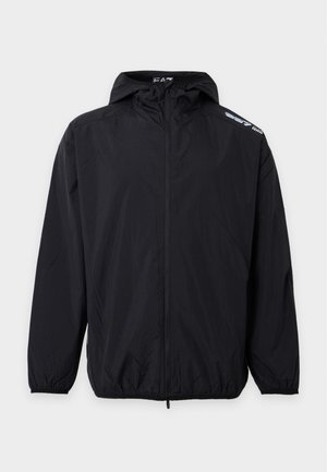 EA7 Emporio Armani, TRAIN LOGO SERIES HOODIE - Леко яке - black