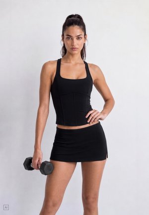 Stradivarius, MINI SKORT 07693672 - Jupe-short - black