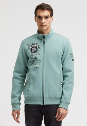 MIT LOGO PRINTS STICKEREIEN UND PATCHES - Zip-up sweatshirt - smoke blue