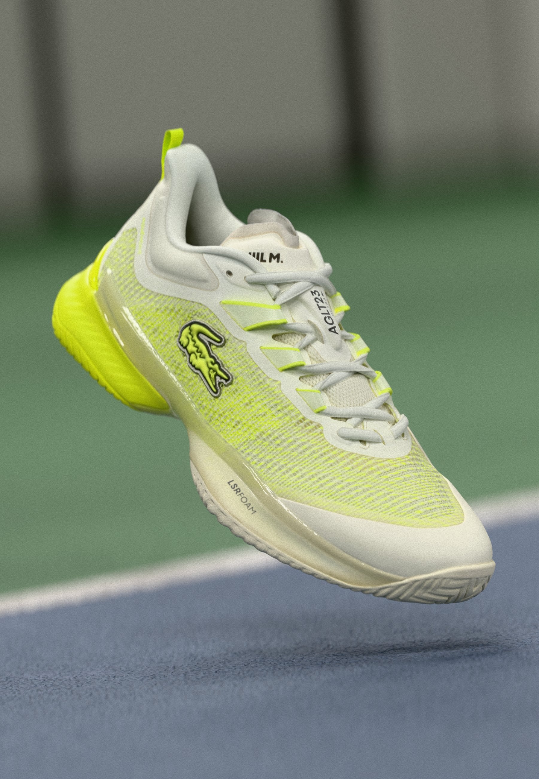 Lacoste AG-LT23 Lite Tennis Shoes WHT/YLW White Neon Yellow Mens Size US 10.5 Amazon.com | Lacoste Mens Neo Run Lite Sneaker, LT YLW/DK  main image 2
